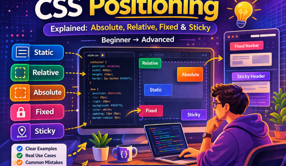 CSS Positioning Explained: Absolute, Relative, Fixed & Sticky Css Positioning Explained