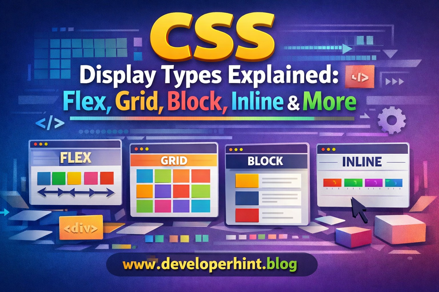Css Display Types With Example CSS Display Types Explained: block, inline, flex, grid, and More ...