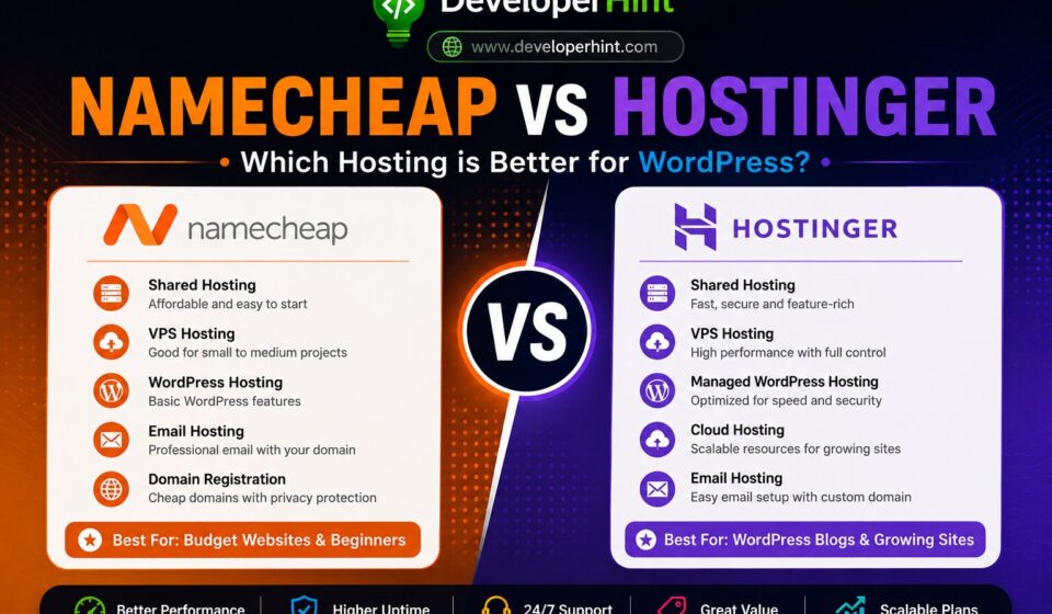 Namecheap vs Hostinger: Which Hosting is Better for WordPress in 2026? Namecheap And Hostinger Compare