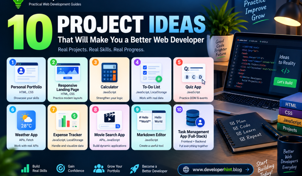 10 Web Development Projects to Build as a Beginner (With What You’ll Actually Learn) 10 Web Development Projects To Build As A Beginner